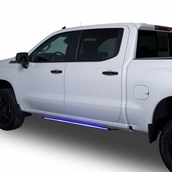 Putco 901901660 19-23 Chevrolet Silverado Blade Rocker Kits Sideliners - Red/Blue w/ White Override