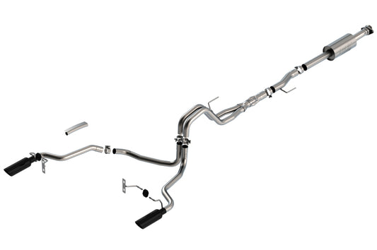 Borla 140867BC F-150 2021 5.0L 4dr CC SB EC STB Lariat/KR/Platinm/LTD 3/2.25 SRE Cat-Back ATAK Black CHR Tips