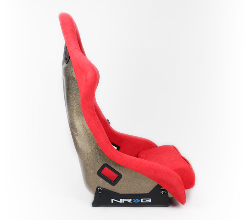 NRG FRP-302RD-ULTRA FRP Bucket Seat ULTRA Edition - Large (Red Alcantara/Gold Glitter Back)