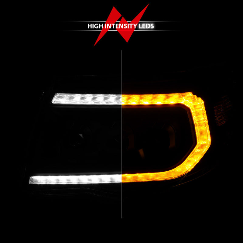ANZO 111640A 05-11 Toyota Tacoma Full LED Projector Headlights White DRL/Init/SeqSig Black - Pair