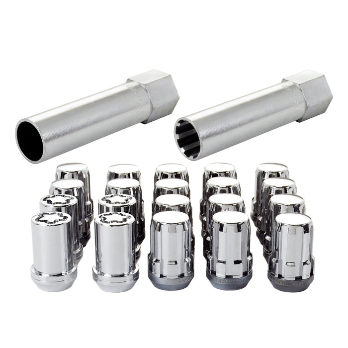 McGard 65557CN SplineDrive Tuner 5 Lug Install Kit w/Locks & Tool (Cone) M12x1.5 / 13/16 Hex - Chrome (CS)
