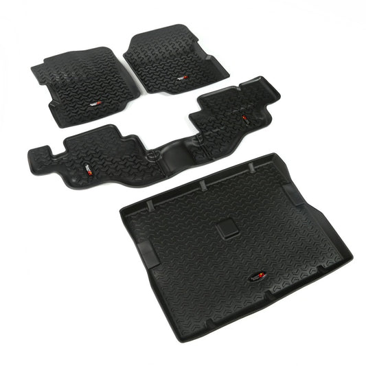 Rugged Ridge 12988.09 Floor Liner Front/Rear/Cargo Black 1976-1995 Jeep Wrangler / CJ