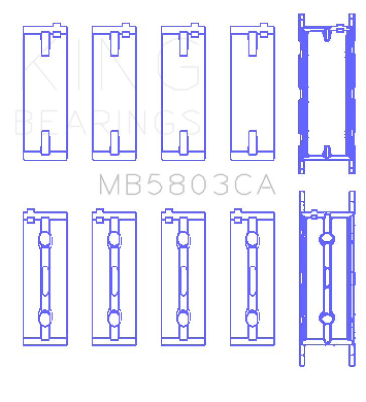 King Engine Bearings MB5803CA0.25 BMW S65B40A (Size +0.25mm) Crankshaft Main Bearing ( Set of 5 )