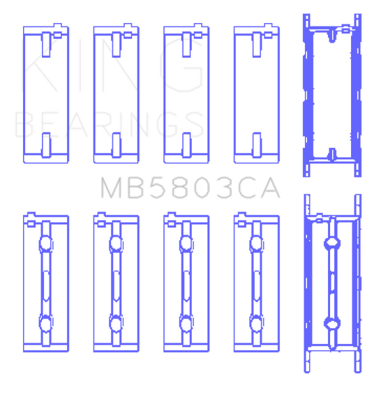 King Engine Bearings MB5803CA0.25 BMW S65B40A (Size +0.25mm) Crankshaft Main Bearing ( Set of 5 )