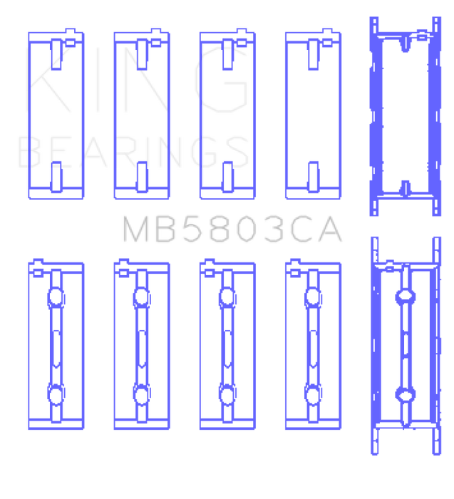 King Engine Bearings MB5803CA BMW S65B40A Crankshaft Main Bearing Set (Set of 5)