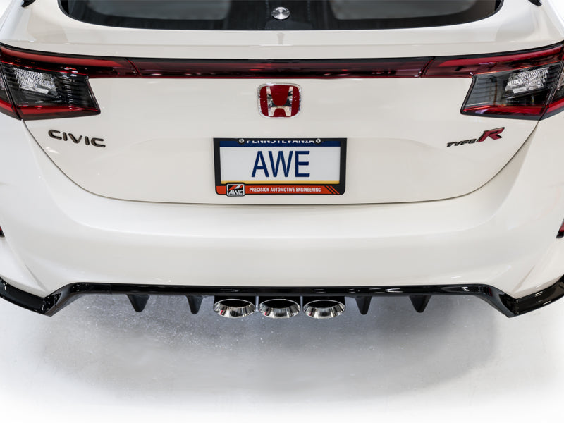 AWE Tuning 3020-52287 2023 Honda Civic Type R FL5 Track Edition Exhaust w/ Triple Chrome Silver Tips