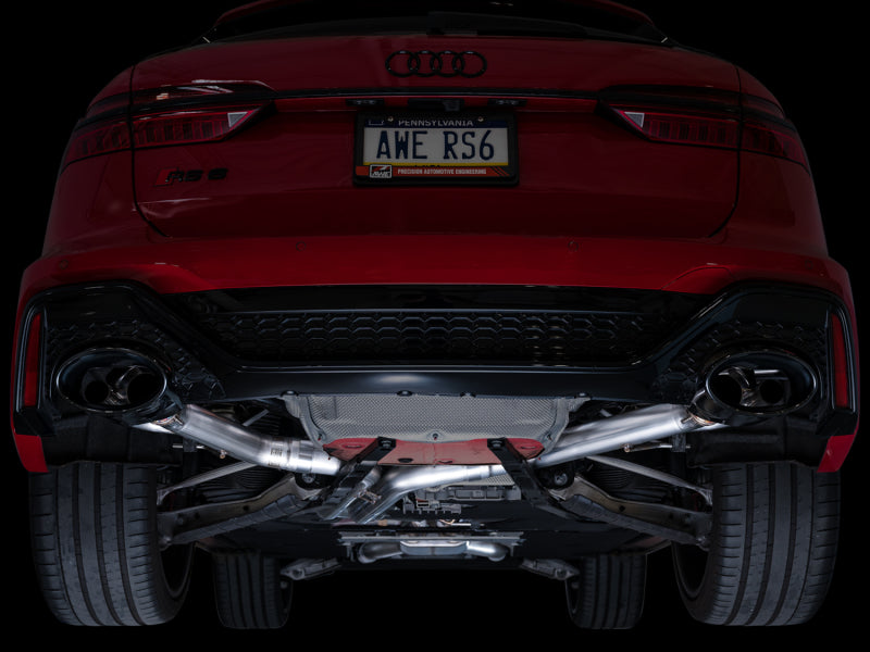 AWE Tuning 3025-33776 21-23 Audi C8 RS6/RS7 SwitchPath Cat-back Exhaust - Diamond Black Tips
