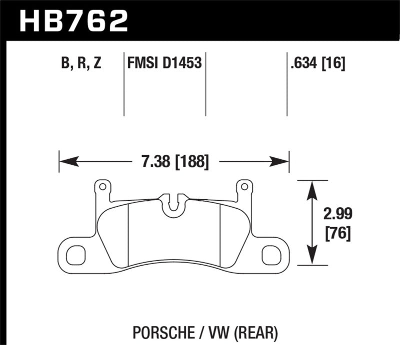 Hawk Performance HB762B.634 Hawk 2015 Porsche Cayenne HPS 5.0 Rear Brake Pads