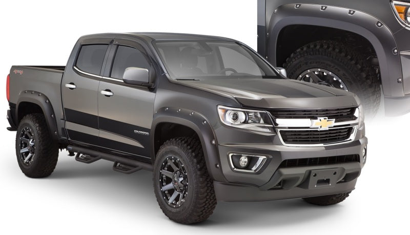 Bushwacker 40970-02 15-18 Chevy ado Fleetside Pocket Style Flares 4pc 74.0in Bed - Black