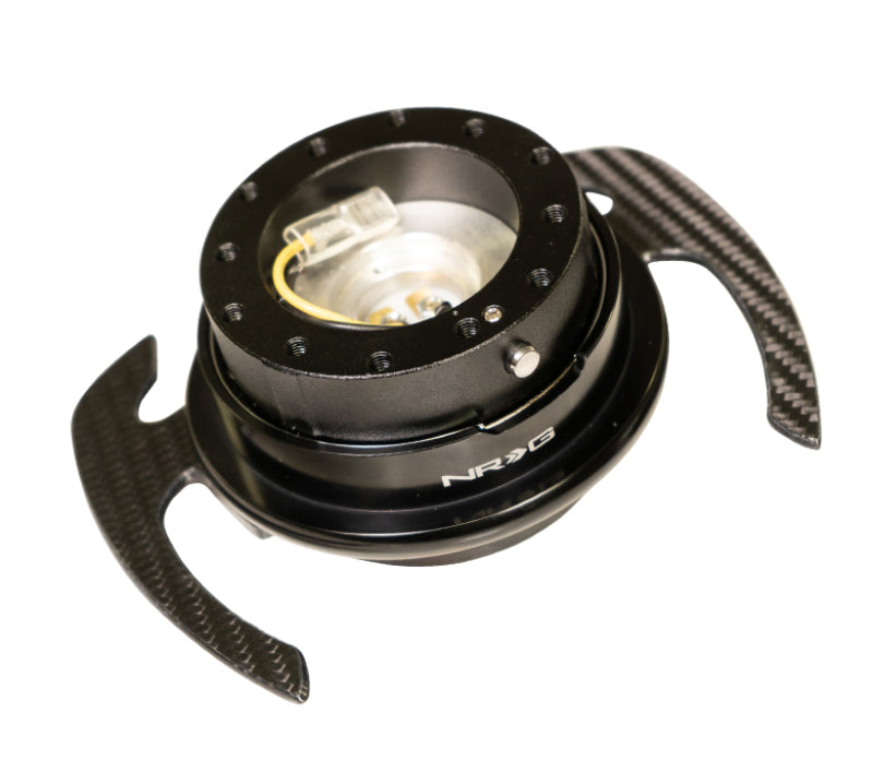 NRG SRK-700CF Quick Release Kit Gen 4.0 - Black Body / Black Ring w/ CF Handles