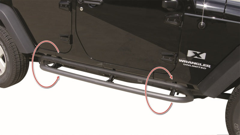 Rampage 88732 2007-2018 Jeep Wrangler(JK) Srs Side Bar Rockerguard Step - Black