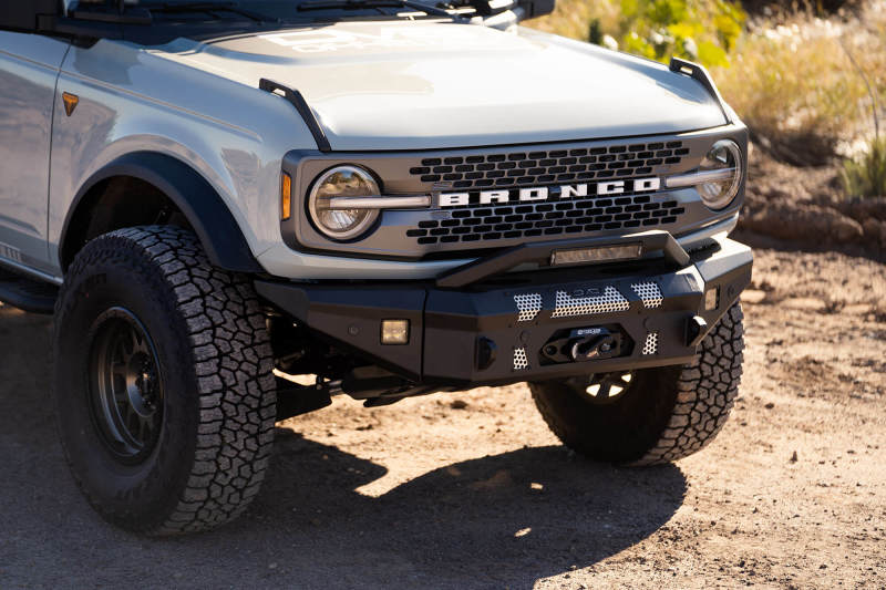 DV8 Offroad FBBR-01 2021+ Ford Bronco Front Bumper Winch Capable w/ Optional Bull Bar/Aux Light Opening