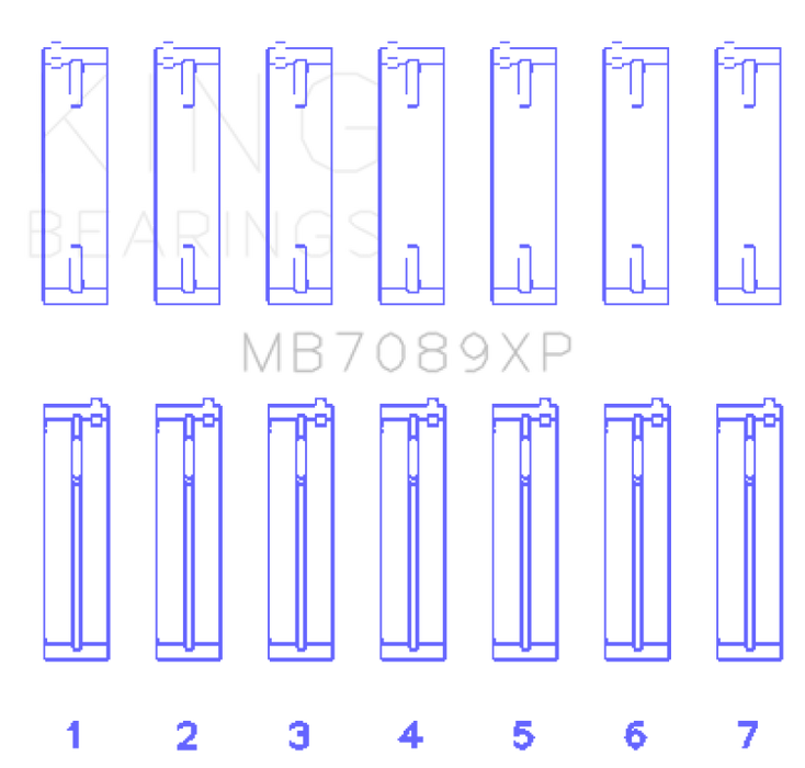 King Engine Bearings MB7089XP Volkswagen VR6 2.8L Performance Main Bearing Set - Size STD