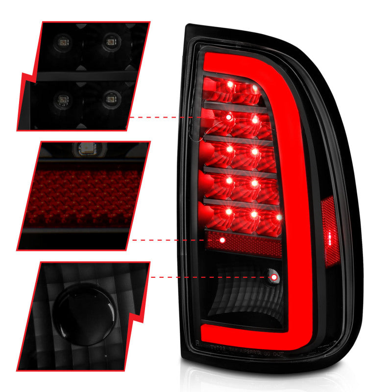 ANZO 311412 00-06 Toyota Tundra (Std. Bed/Reg Cab) LED Taillights w/Light Bar Black Housing Smoke Lens