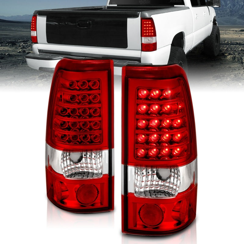 ANZO 311010 1999-2007 Chevrolet Silverado 1500 LED Taillights Red/Clear