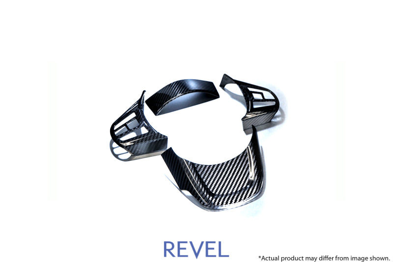 Revel 1TR4GT0AT06 GT Dry Carbon Steering Wheel Cover Inserts 2020 Toyota GR Supra - 4 Pieces