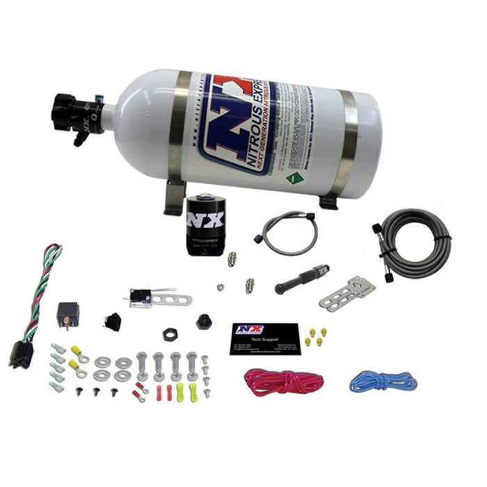 Nitrous Express 21000-10 Dry EFI Single Nozzle Nitrous Kit (35-150HP) w/10lb Bottle