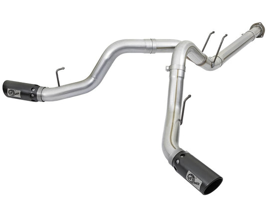 aFe 49-03092-B ATLAS 4in DPF-Back Alum Steel Exhaust System w/Black Tip 2017 Ford Diesel Trucks V8-6.7L (td)