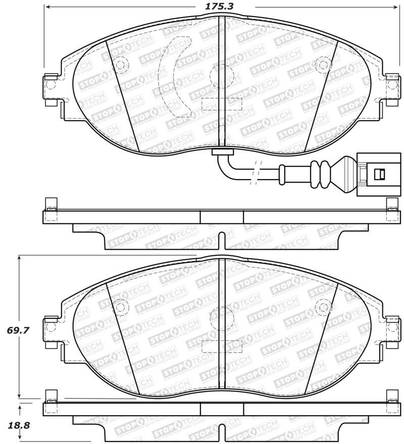 Stoptech 309.16330 StopTech Sport 12-17 Volkswagen CC Front Brake Pads