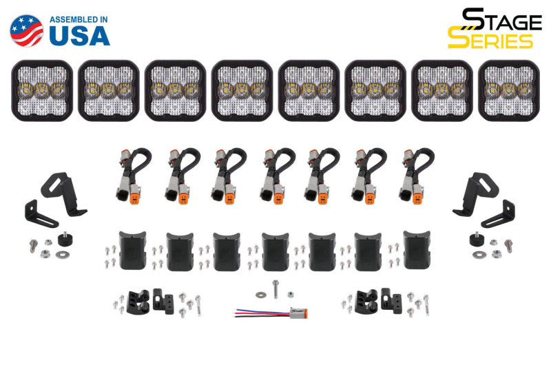 Diode Dynamics DD7248 SS5 Pro Universal CrossLink 8-Pod Lightbar - White Combo
