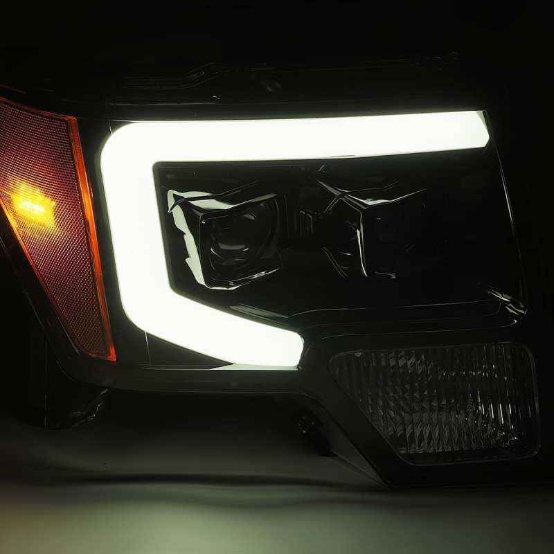 AlphaRex 880179 09-14 Ford F-150 LUXX LED Proj Headlights Plank Style Black w/Activ Light/Seq Signal/DRL