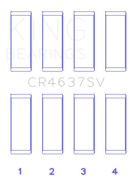 King Engine Bearings CR4637SV0.75 Audi BYT/ CDNC/ CCZD/ CPSA (Size 0.75) Connecting Rod Bearing Set