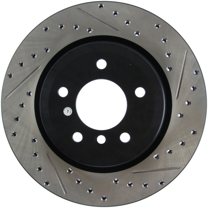 Stoptech 127.34080L StopTech 06 BMW 330 / 07-09 BMW 335 Slotted & Drilled Left Rear Rotor