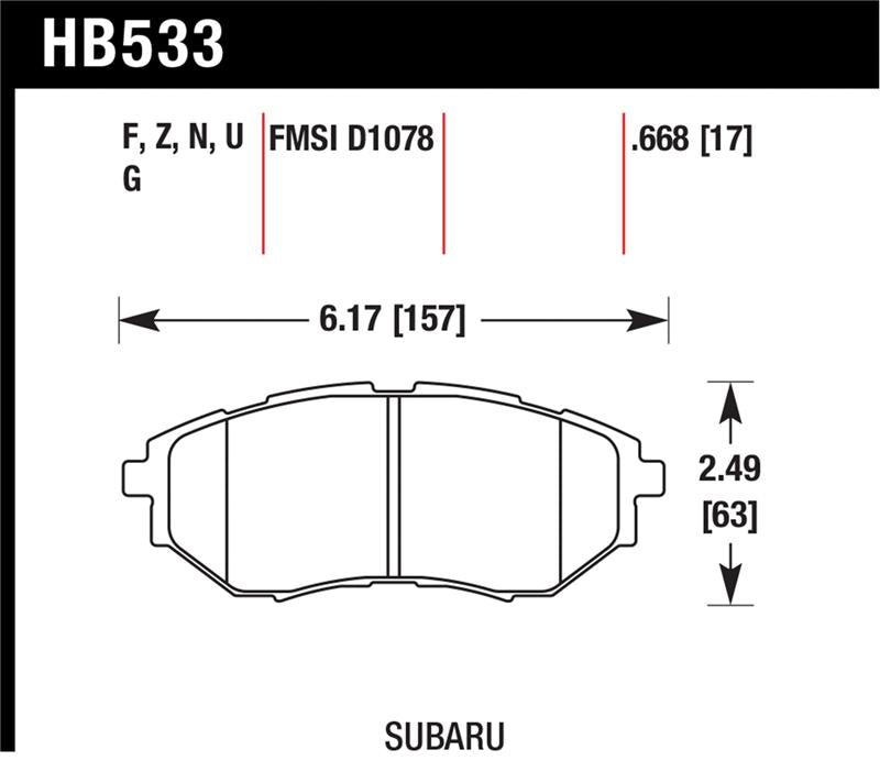 Hawk Performance HB533F.668 Hawk 05-08 LGT D1078 HPS Street Front Brake Pads