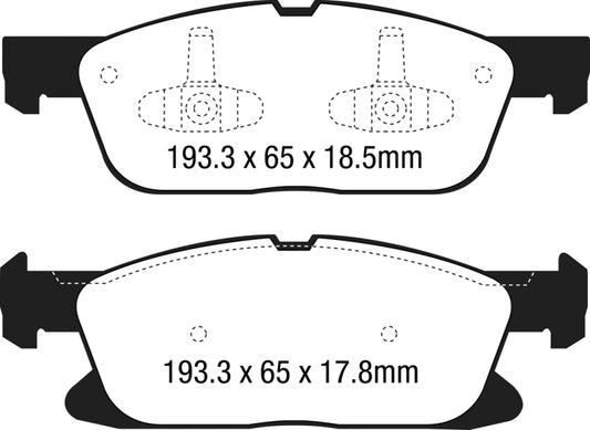 EBC DP43046R 15+ Ford Edge 2.0 Turbo FWD Yellowstuff Front Brake Pads