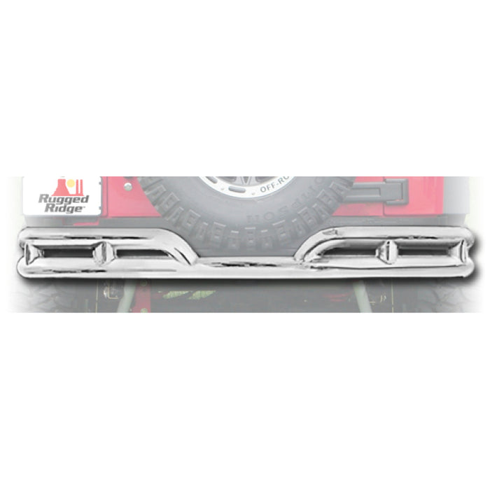 Rugged Ridge 11573.10 3in Double Rear Tube Bumper 07-18 Jeep Wrangler