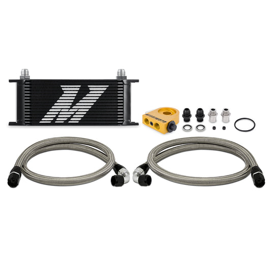 Mishimoto MMOC-U16TBK Universal Thermostatic Oil Cooler Kit 16-Row Black