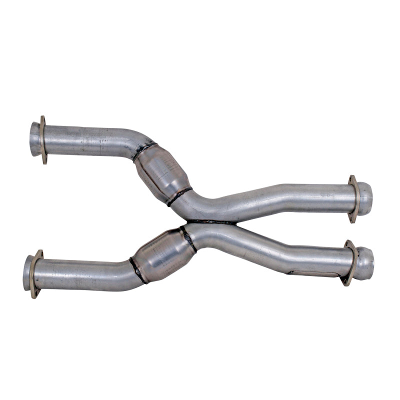 BBK 1786 79-04 Mustang Coyote Swap Short Mid X Pipe w Catalytic Converters 3.0 For Long Tube Headers