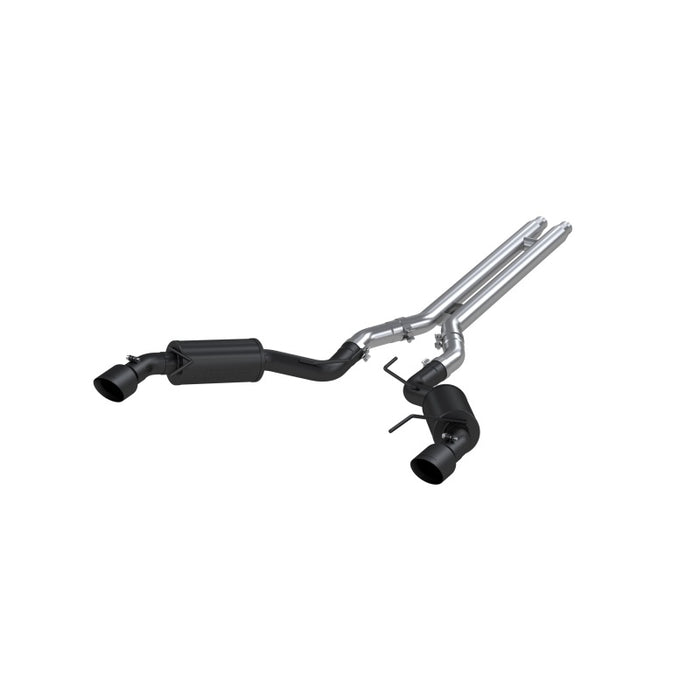 MBRP S7277BLK 15 Ford Mustang GT 5.0 3in Cat Back Dual Split Rear Street Version 4.5in Tips - Black Coated