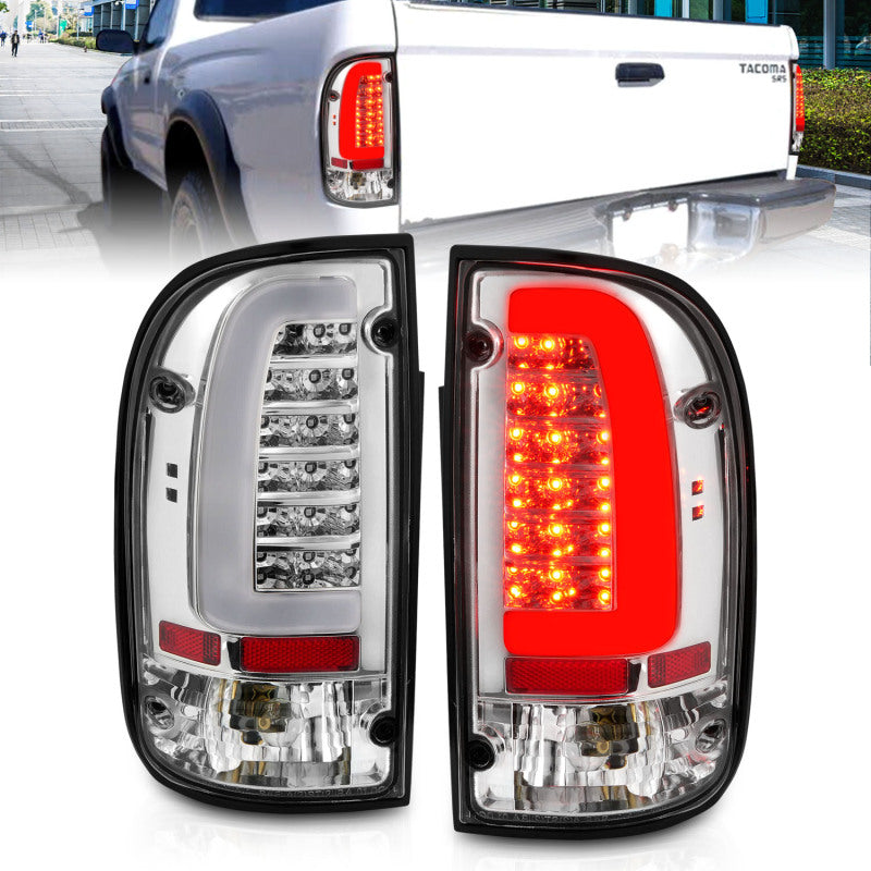 ANZO 311355 95-00 Toyota Tacoma LED Taillights Chrome Housing Clear Lens (Pair)