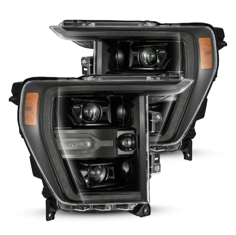 AlphaRex 880169 21-22 Ford F150 Luxx-Series Projector Headlights Alpha-Black w/Activ Light/Seq Signal