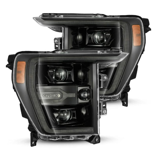 AlphaRex 880169 21-22 Ford F150 Luxx-Series Projector Headlights Alpha-Black w/Activ Light/Seq Signal
