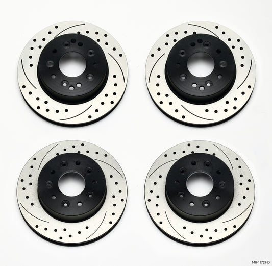Wilwood 140-11727-D Rotor Kit Front/Rear-Drilled 65-82 Corvette C2/C3 (1Pc Rotors)