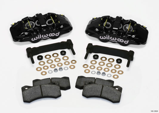 Wilwood 140-12629 AERO6 Front Caliper & Bracket Kit - Black 97-13 C5/C6 Corvette w/ OEM HD/Z51 Rotors