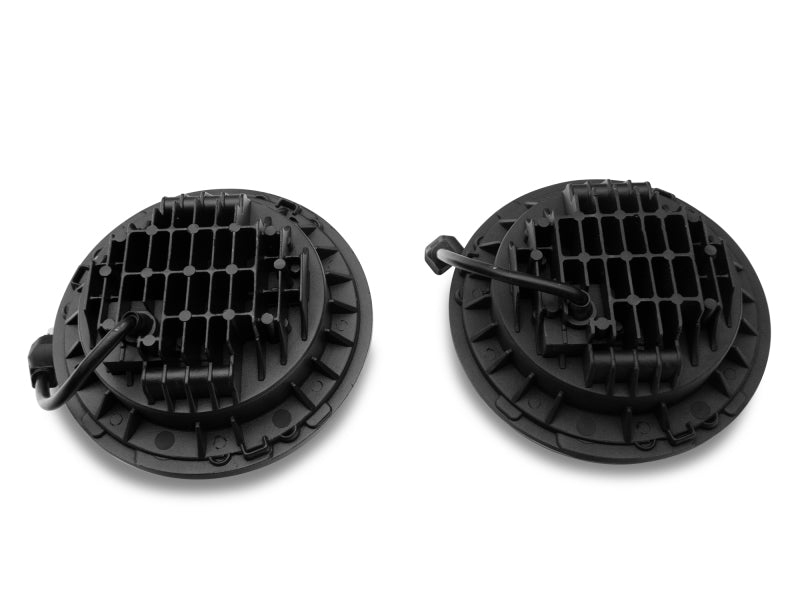 Raxiom J108043 97-18 Jeep Wrangler TJ/JK Axial Series LED Daymaker Headlights- Chrome Housing (Clear Lens)