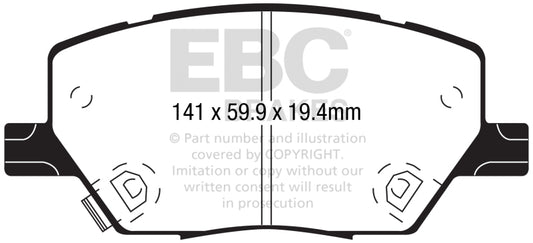 EBC DP62239 2015+ Fiat 500X 1.4L Turbo Greenstuff Front Brake Pads