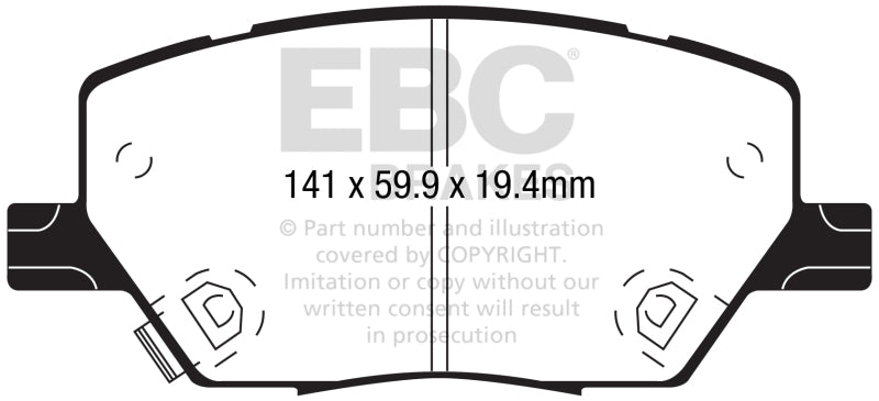 EBC DP42239R 2015+ Fiat 500X 1.4L Turbo Yellowstuff Front Brake Pads