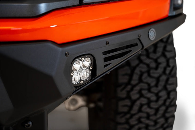 Addictive Desert Designs F210014100103 2021+ Ford Raptor Bomber Front Bumper w/ 3 Baja Designs LP6 Light Mounts