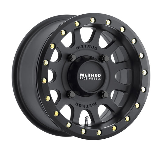 Method Wheels MR40147047552B Method MR401 UTV Beadlock 14x7 / 5+2/38mm Offset / 4x136 / 106mm CB Matte Black Wheel