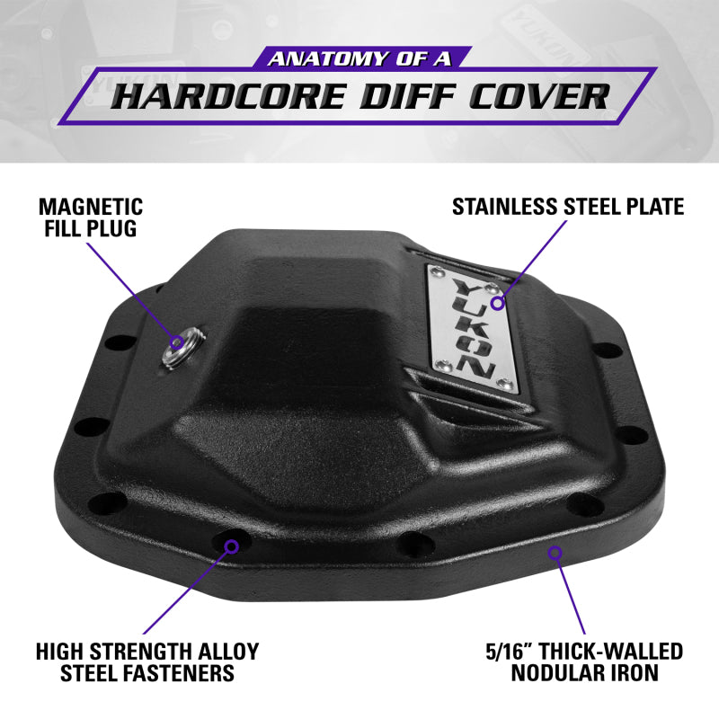 Yukon Gear & Axle YHCC-D44JL-FRONT Yukon Gear Hardcore Front Nodular Iron Cover for Jeep Wrangler JL Dana 44/210mm