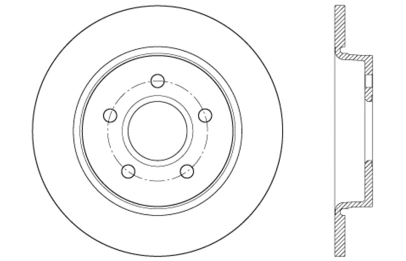 Stoptech 127.61099R StopTech 12-15 Ford Focus w/ Rear Disc Brakes Rear Right Slotted & Drilled Rotor