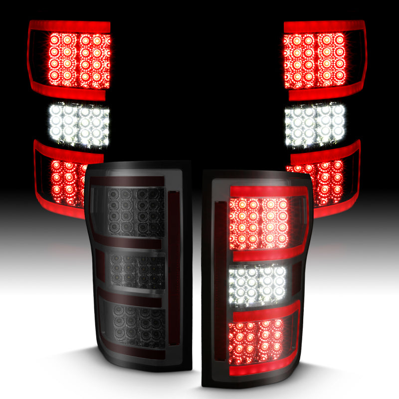 ANZO 311315 2018-2019 Ford F-150 LED Taillight Smoke (Red Light Bar) (w/ Sequential)