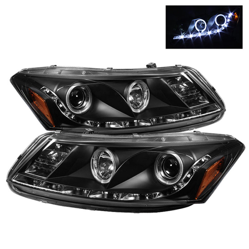 SPYDER 5010667 Spyder 08-12 Honda Accord No Crosstour 4Dr Proj Headlights- LED Halo DRL Blk PRO-YD-HA08-4D-HL-BK