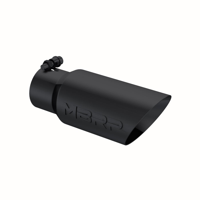 MBRP T5156BLK Universal Tip 4in OD 3in Inlet 10in Length Dual Wall Angled End Black