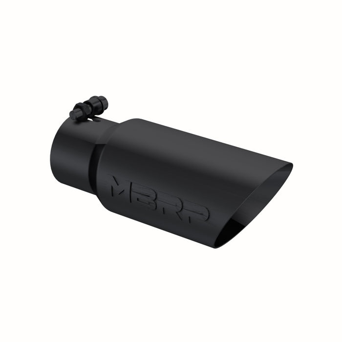MBRP T5156BLK Universal Tip 4in OD 3in Inlet 10in Length Dual Wall Angled End Black