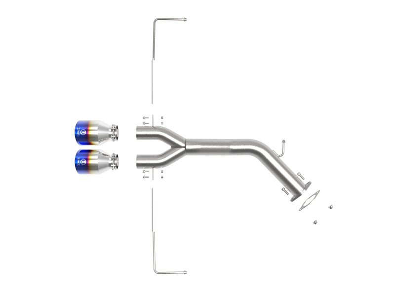 aFe 49-37012-L Takeda 3in-2.5in 304 SS Axle-Back Exhaust w/Blue Flame Tip 19-20 Hyundai Veloster I4-1.6L(t)